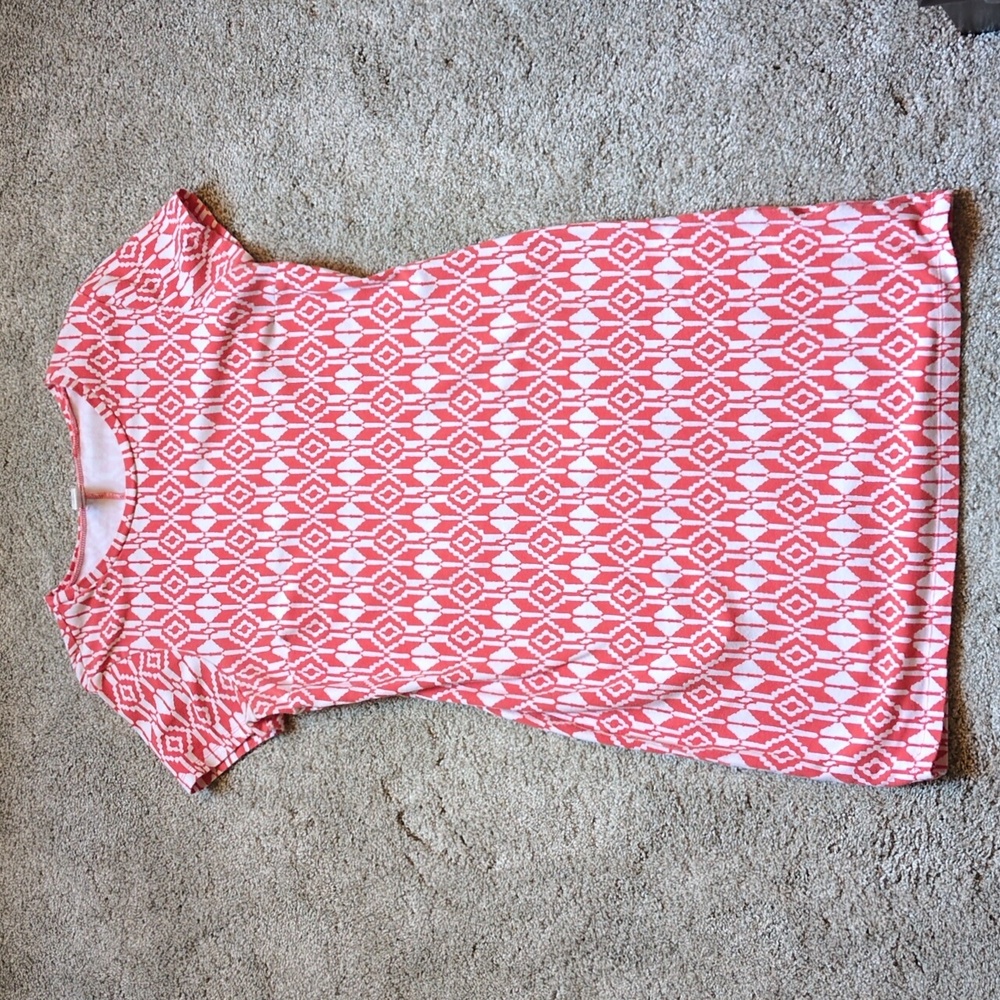 Old Navy patterned red and white sheath dress size large